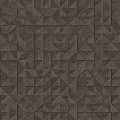 Brewster Wallcovering Gallerie Dark Brown Geometric Wood Wallpaper Dark Brown