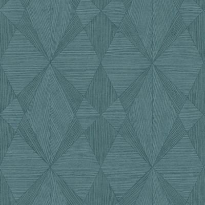 Brewster Wallcovering Intrinsic Teal Geometric Wood Wallpaper Teal