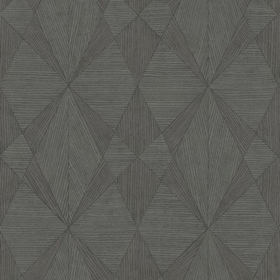Brewster Wallcovering Intrinsic Dark Grey Geometric Wood Wallpaper Dark Grey