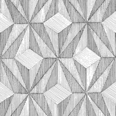 Brewster Wallcovering Paragon Black Geometric Wallpaper Black