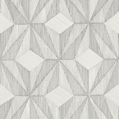 Brewster Wallcovering Paragon Silver Geometric Wallpaper Silver