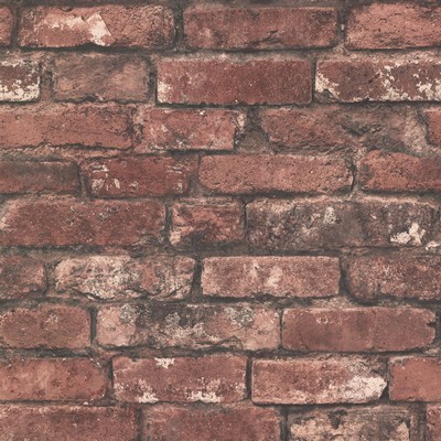 Brewster Wallcovering Debs Red Exposed Brick Wallpaper Red