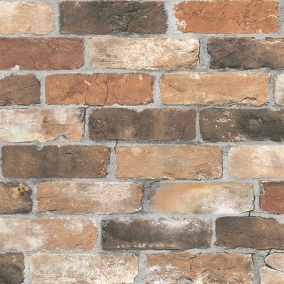 Brewster Wallcovering Rustin Rust Reclaimed Bricks Wallpaper Rust