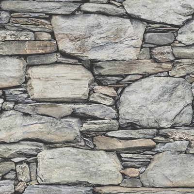 Brewster Wallcovering Cesar Grey Stone Wall Wallpaper Grey