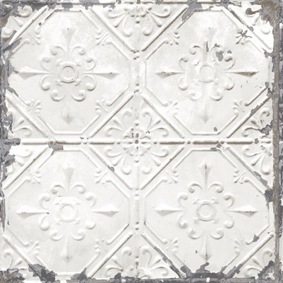 Brewster Wallcovering Donahue White Tin Ceiling Wallpaper White
