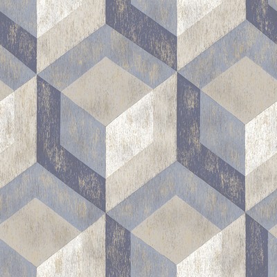 Brewster Wallcovering Clarabelle Blue Rustic Wood Tile Wallpaper Blue