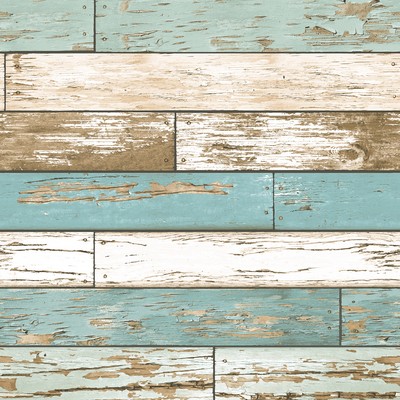 Brewster Wallcovering Levi Turquoise Scrap Wood Wallpaper Turquoise
