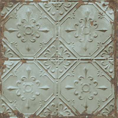 Brewster Wallcovering Donahue Turquoise Tin Ceiling Wallpaper Turquoise