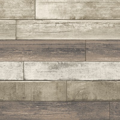 Brewster Wallcovering Porter Coffee Weathered Plank Wallpaper Coffee