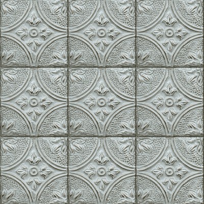 Brewster Wallcovering Cornelius Teal Tin Ceiling Tile Wallpaper Teal