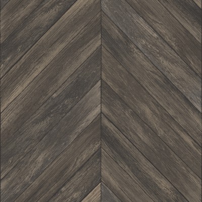 Brewster Wallcovering Parisian Dark Brown Parquet Wallpaper Dark Brown