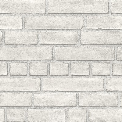 Brewster Wallcovering Faade Off-White Brick Wallpaper Off-White