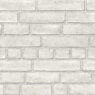 Brewster Wallcovering Façade Off-White Brick Wallpaper Off-White