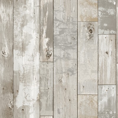 Brewster Wallcovering Deena Light Grey Weathered Wood Wallpaper Light Grey