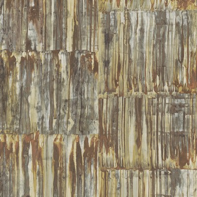 Brewster Wallcovering Patina Brass Faux Metal Panels Wallpaper Brass