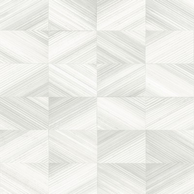 Brewster Wallcovering Stratum White Geometric Wood Wallpaper White