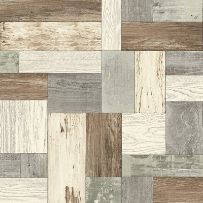 Brewster Wallcovering Knock on Wood Light Blue Distressed Wallpaper Light Blue