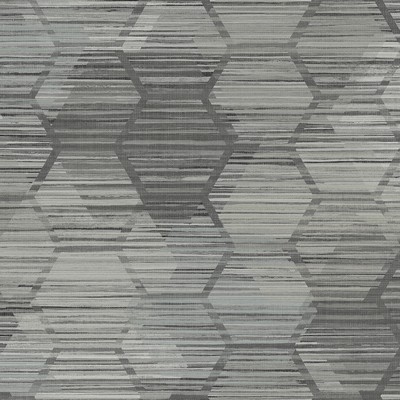 Brewster Wallcovering Jabari Charcoal Geometric Faux Grasscloth Wallpaper Charcoal