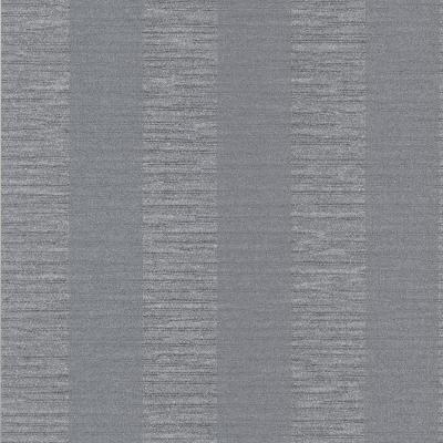 Brewster Wallcovering Carmina Grey Crepe Stripe  Grey