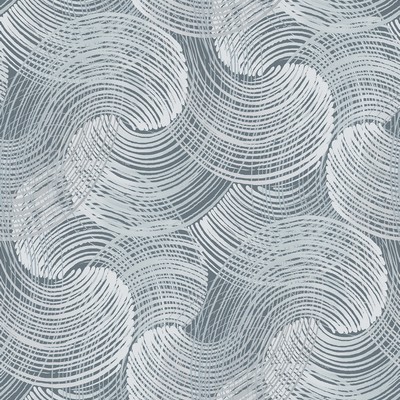 Brewster Wallcovering Karson Blue Swirling Geometric Wallpaper Blue