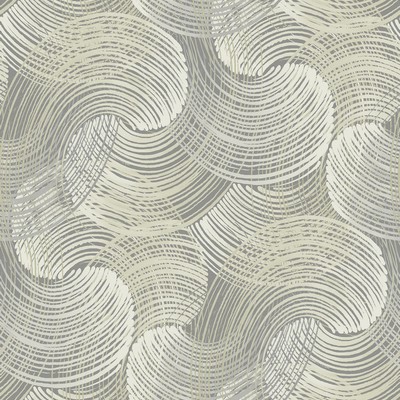 Brewster Wallcovering Karson Grey Swirling Geometric Wallpaper Grey