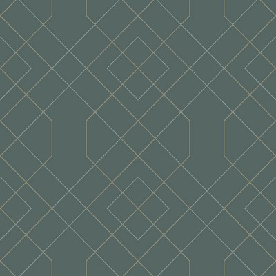 Brewster Wallcovering Ballard Teal Geometric Wallpaper Teal