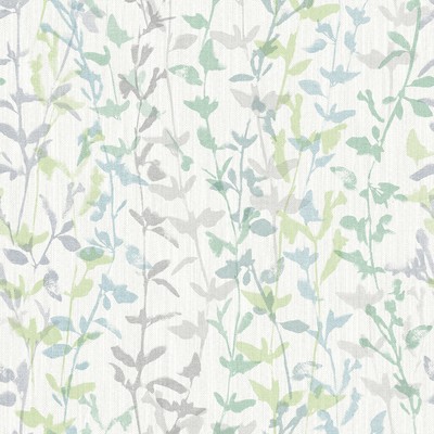 Brewster Wallcovering Thea Green Floral Trail Wallpaper Green