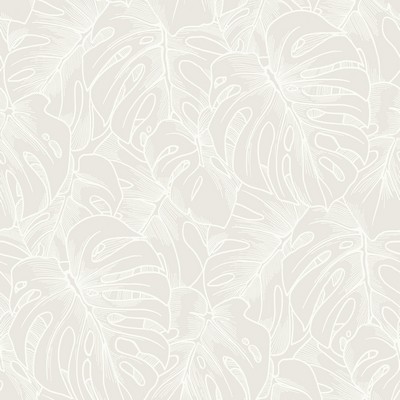 Brewster Wallcovering Balboa White Botanical Wallpaper White