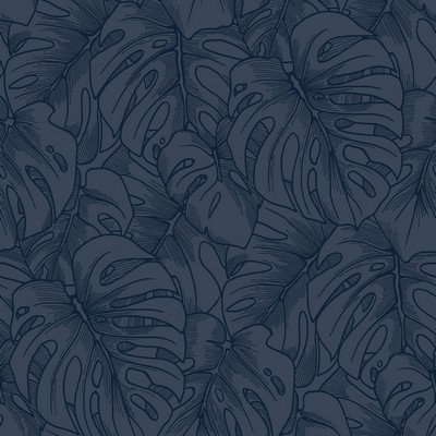 Brewster Wallcovering Balboa Indigo Botanical Wallpaper Indigo