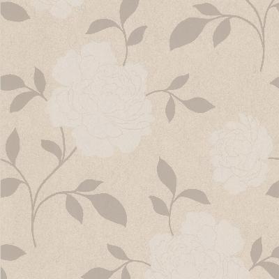 Brewster Wallcovering Clara Champagne Floral Silhouette Champagne