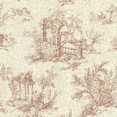 Brewster Wallcovering Antiquity Brick Linen Toile Brick