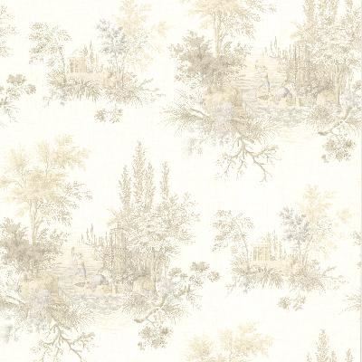 Brewster Wallcovering Pictorial Pastel Romance Toile Pastel