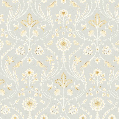 Brewster Wallcovering Island Grey Damask Wallpaper Grey
