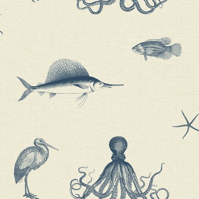 Brewster Wallcovering Oceania Taupe Sea Creature Wallpaper Taupe
