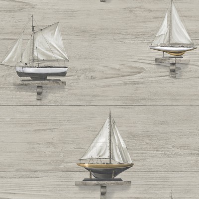 Brewster Wallcovering Set Sail Grey Wood Wallpaper Grey