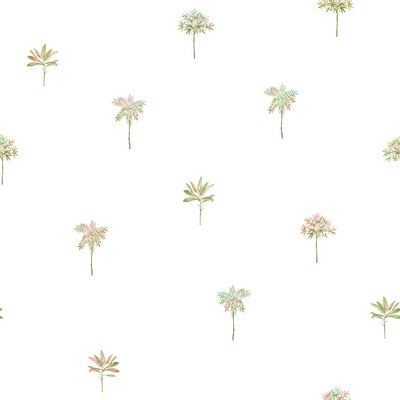 Brewster Wallcovering Palmetto Pink Leaves Wallpaper Pink