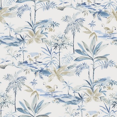 Brewster Wallcovering Lagoon Blue Watercolor Wallpaper Blue
