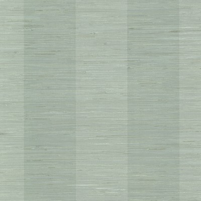 Brewster Wallcovering Oakland Aqua Grasscloth Stripe Wallpaper Aqua