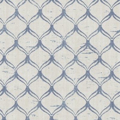 Brewster Wallcovering Bowery Blue Ogee Wallpaper Blue