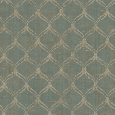 Brewster Wallcovering Bowery Teal Ogee Wallpaper Teal
