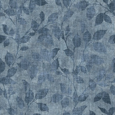Brewster Wallcovering Gramercy Park Blue Leaf Wallpaper Blue