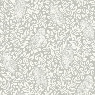 Brewster Wallcovering Parliament Light Grey Owl Wallpaper Light Grey