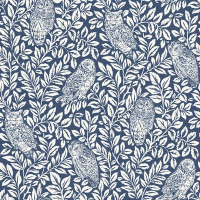 Brewster Wallcovering Parliament Navy Owl Wallpaper Navy