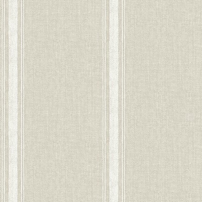 Brewster Wallcovering Linette Light Grey Fabric Stripe Wallpaper Light Grey
