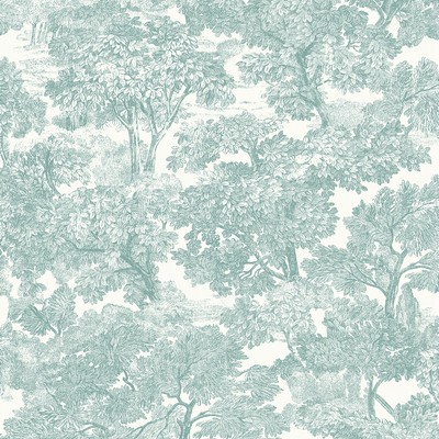 Brewster Wallcovering Spinney Teal Toile Wallpaper Teal