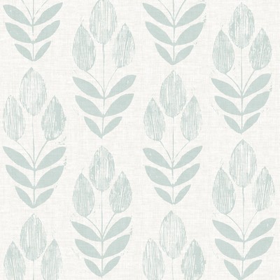 Brewster Wallcovering Garland Teal Block Tulip Wallpaper Teal