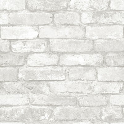 Brewster Wallcovering Buchanan Off-White Brick Wallpaper Off-White