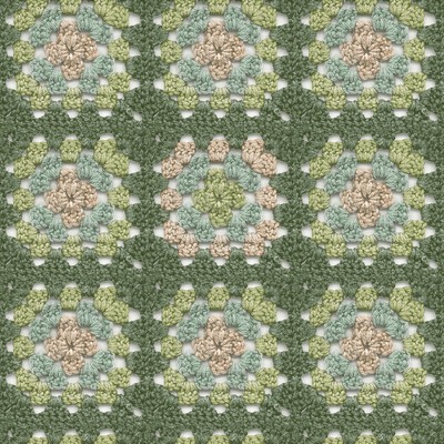 Brewster Wallcovering Maud Green Crochet Geometric Wallpaper Green