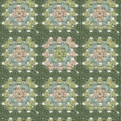 Brewster Wallcovering Maud Green Crochet Geometric Wallpaper Green
