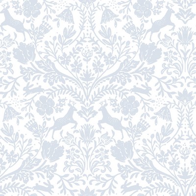 Brewster Wallcovering Forest Dance Light Blue Damask Wallpaper Light Blue